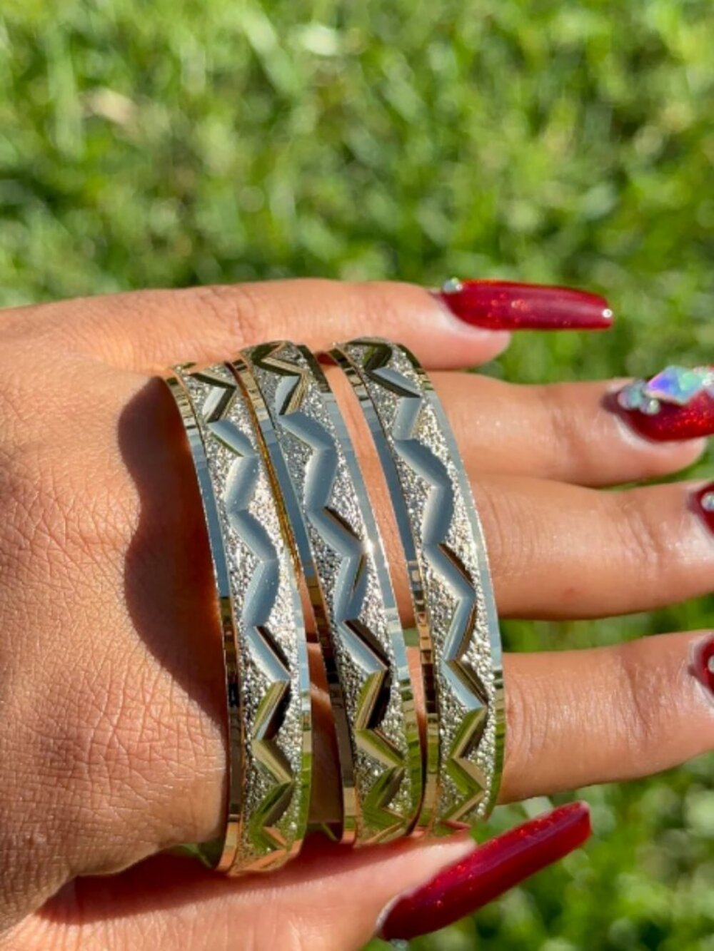 Gold Bangle Thick ( Zigzag ) 1pc